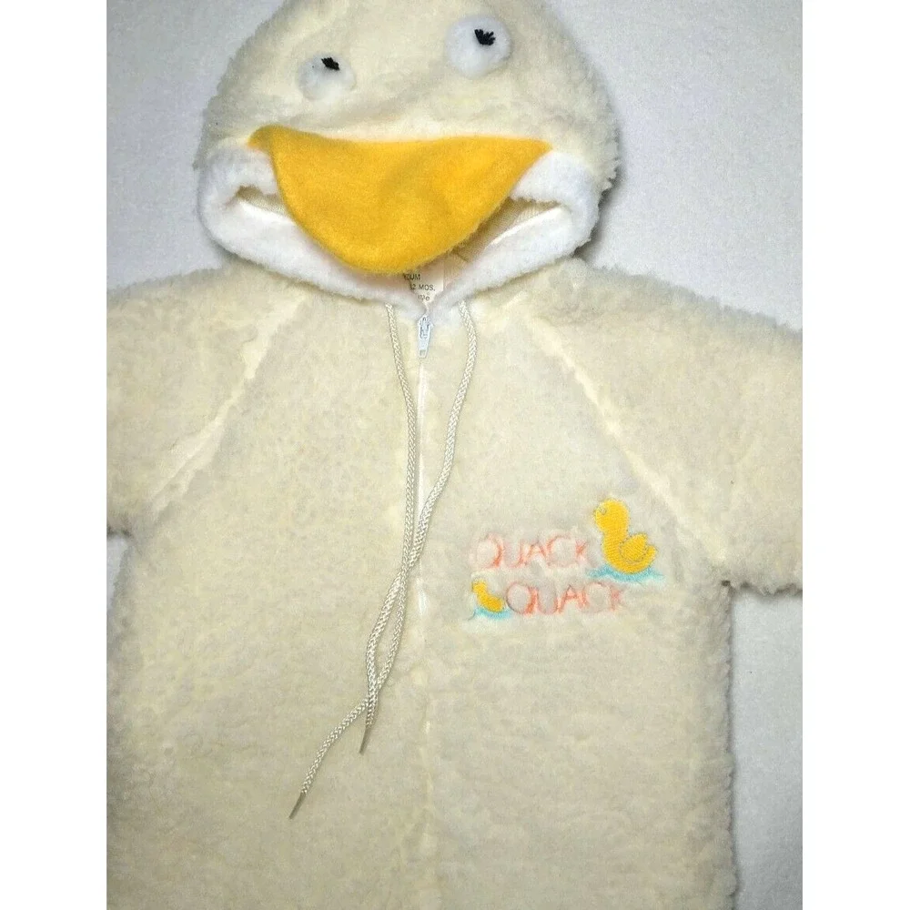 Vtg Toddletime 6 9 12 Mos Baby JcPenny Duck Hooded Bunting Outfit‎ Quack Yellow